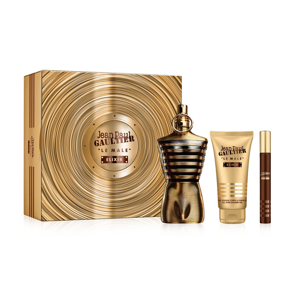 Парфумований набір чоловічий Jean Paul Gaultier Le Male Elixir (парфуми, 125 мл + парфуми, 10 мл + гель для душу, 75 мл)